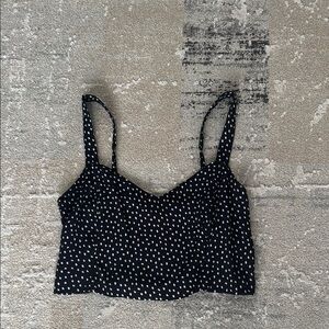 Abercrombie and Fitch Black Polka Dot crop top